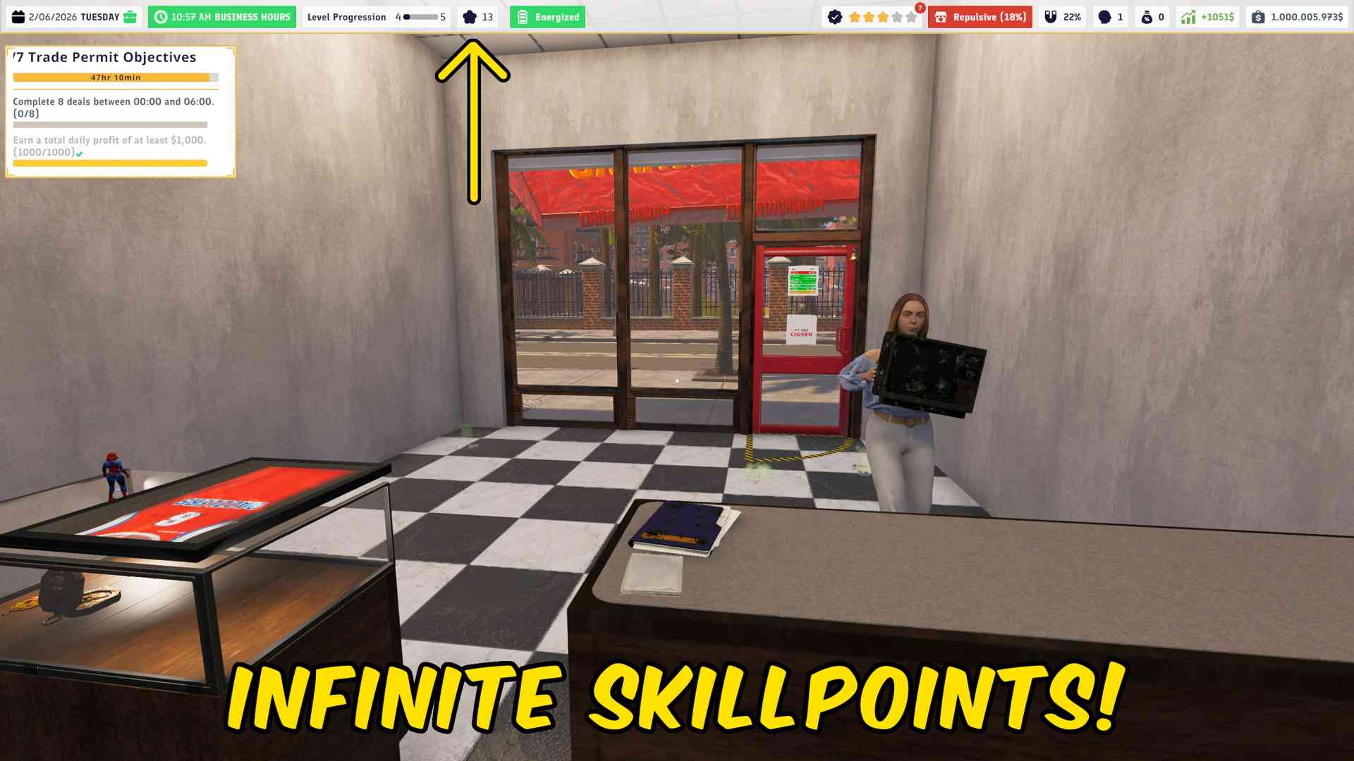 Pawnbroker Simulator — Give Skill Points (screenshot 2)